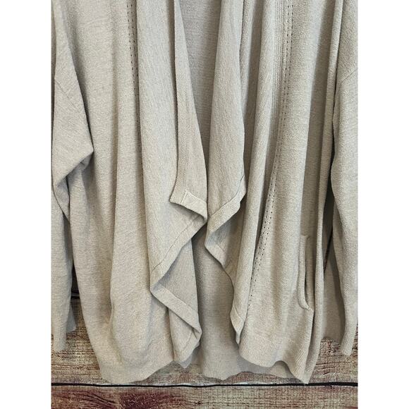 Barefoot Dreams CozyChic Ultra Light Hi Lo Cardigan Shawl Pointelle Sweater L/XL - Picture 5 of 14